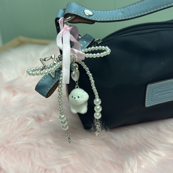 Vintage Mini coach bag Y2K Black And Baby blue - Picture 5 of 12